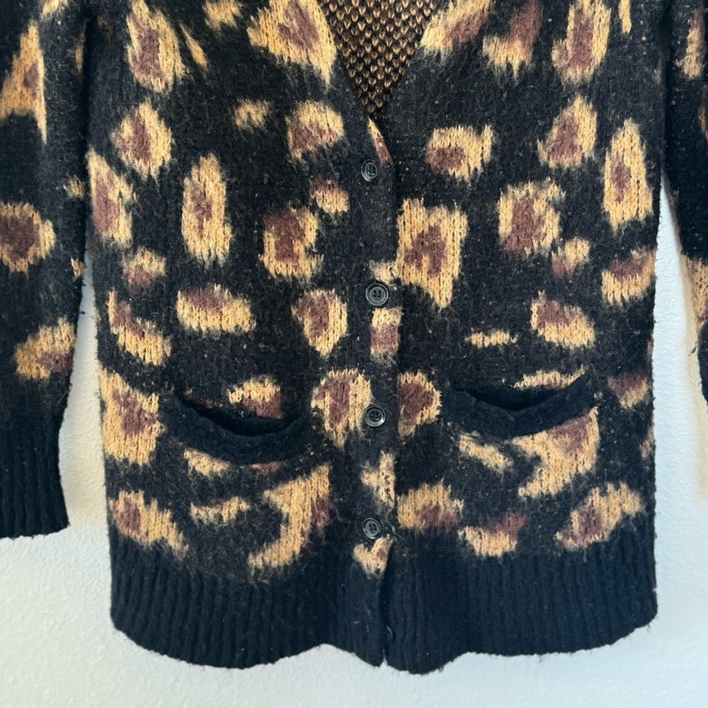 Free People Out Of Africa Wild Cat Wool Cardigan Sweater Oversized S $128 - Picture 4 of 13